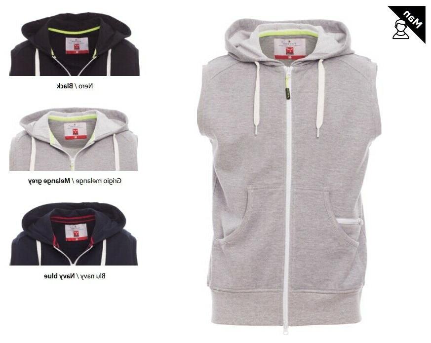 gilet smanicato maglia in felpa con cappuccio