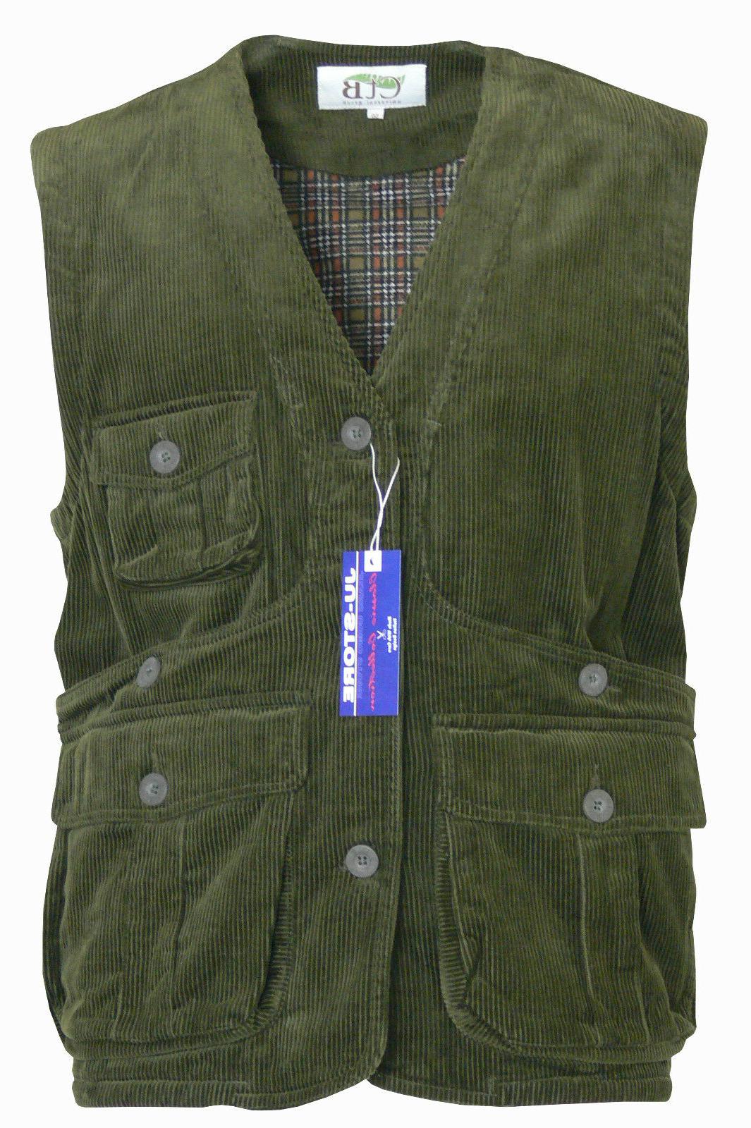 gilet uomo multitasche giacca velluto foderato caccia