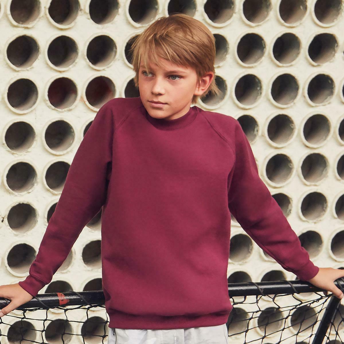 girocollo felpa cotone bambino manica raglan anche