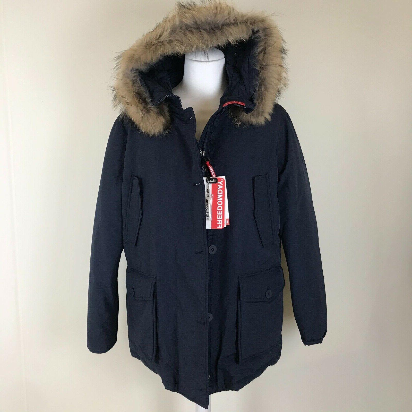 giubbino parka uomo freedomday 2019 lungo blu