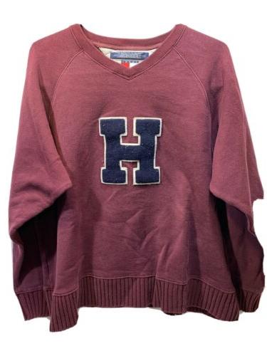 grande h varsity rosso bordeaux felpa uomo