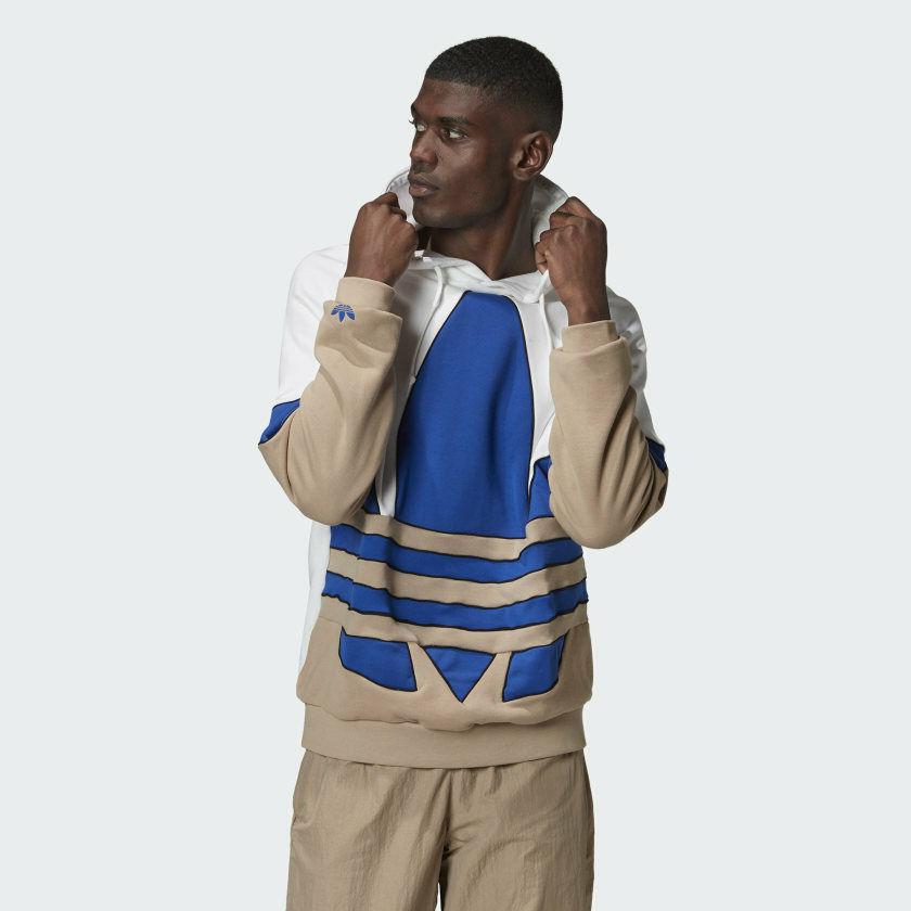 hoodie big trefoil outline colorblock over size