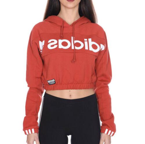 hoodie cropped mattone felpa xs fh7636