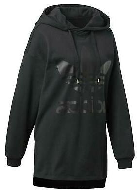 hoodie felpa lunga donna nera cd6916