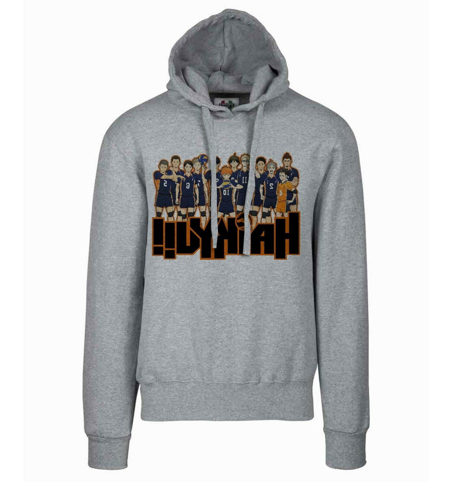 hoodie gray felpa grigia haikyuu karasuno team