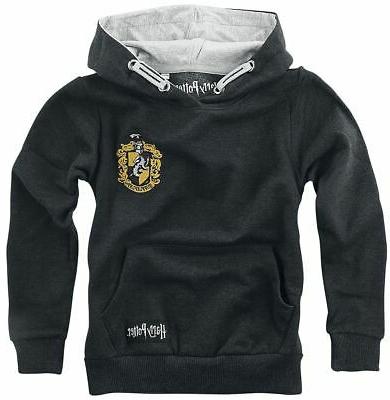 hufflepuff unisex felpa con cappuccio antracite 116