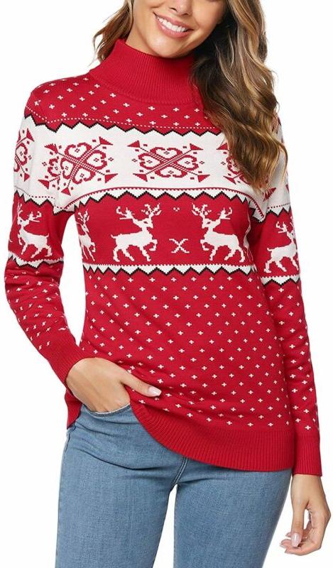 iclosam maglione donna lungo dolcevita invernale m