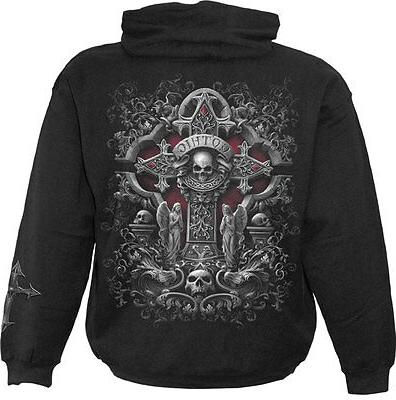 in goth we trust cappuccio motociclista teschio