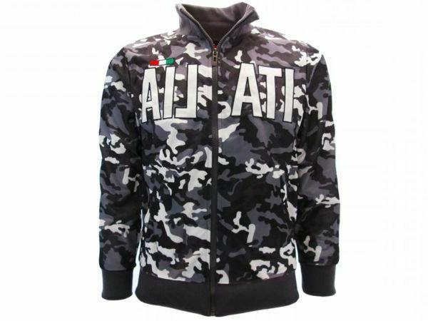 italia felpa zip e logo colore mimetico