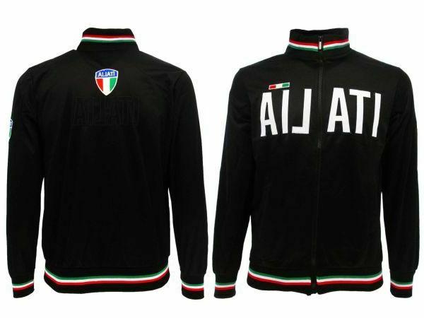 italia felpa zip e logo colore nero