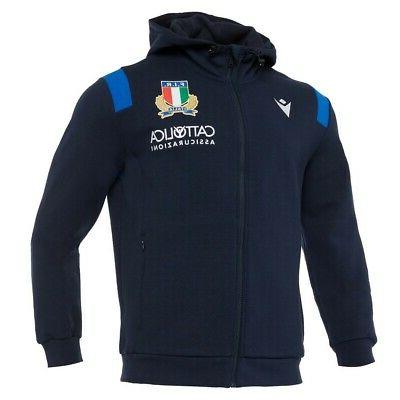 italia fir rugby felpa cappuccio cotone zip