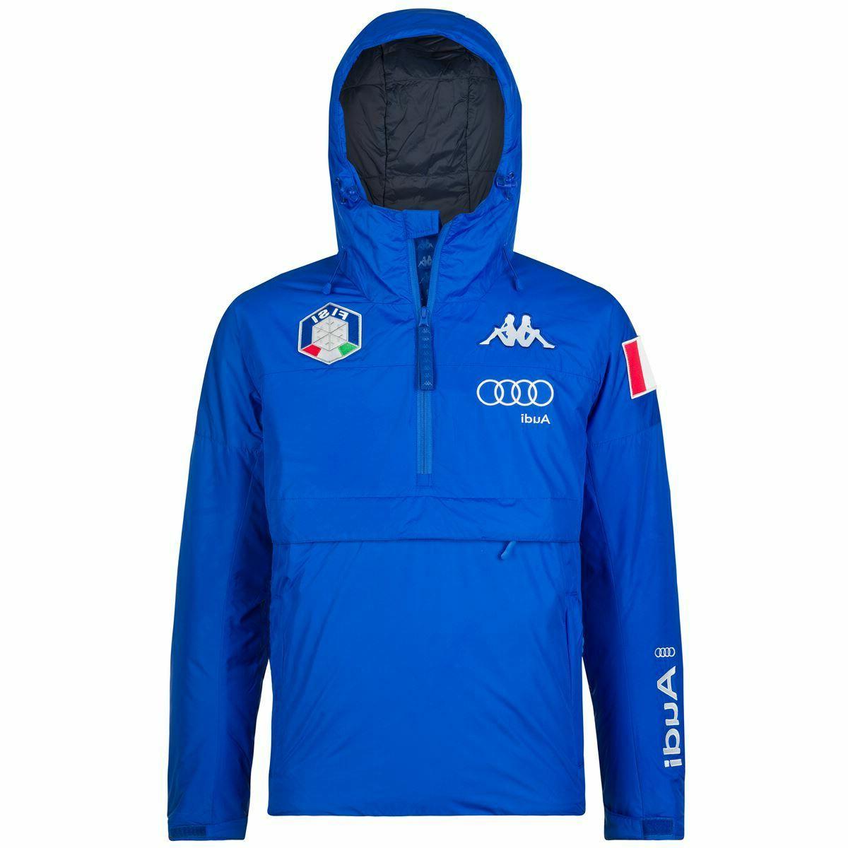 italia fisi sci giaccone azzurro mezza zip