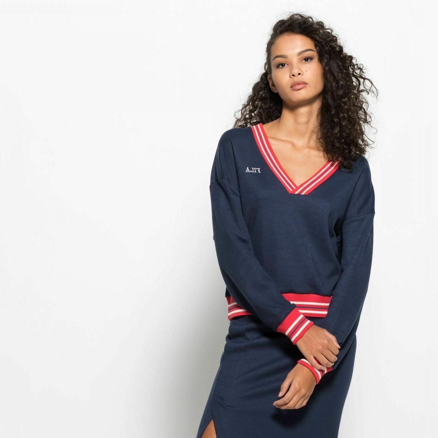 julianne varsity girocollo donna nero bianco rosso