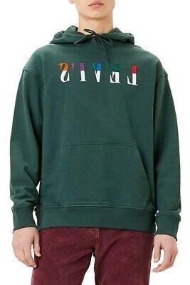 levis felpa cappuccio con logo ricamo