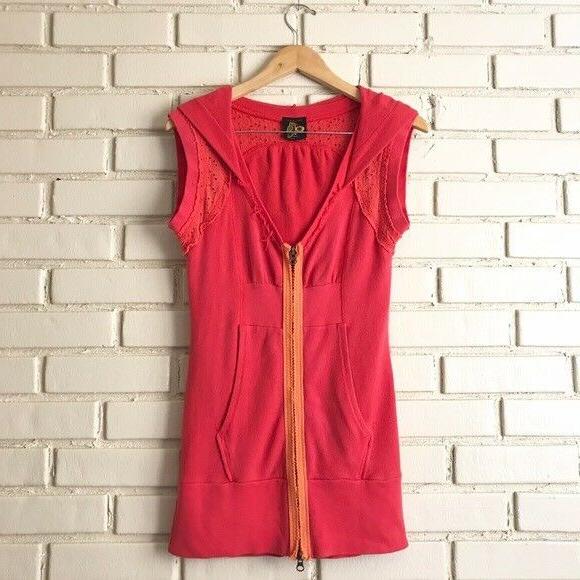 lungo senza maniche zip termico felpa con