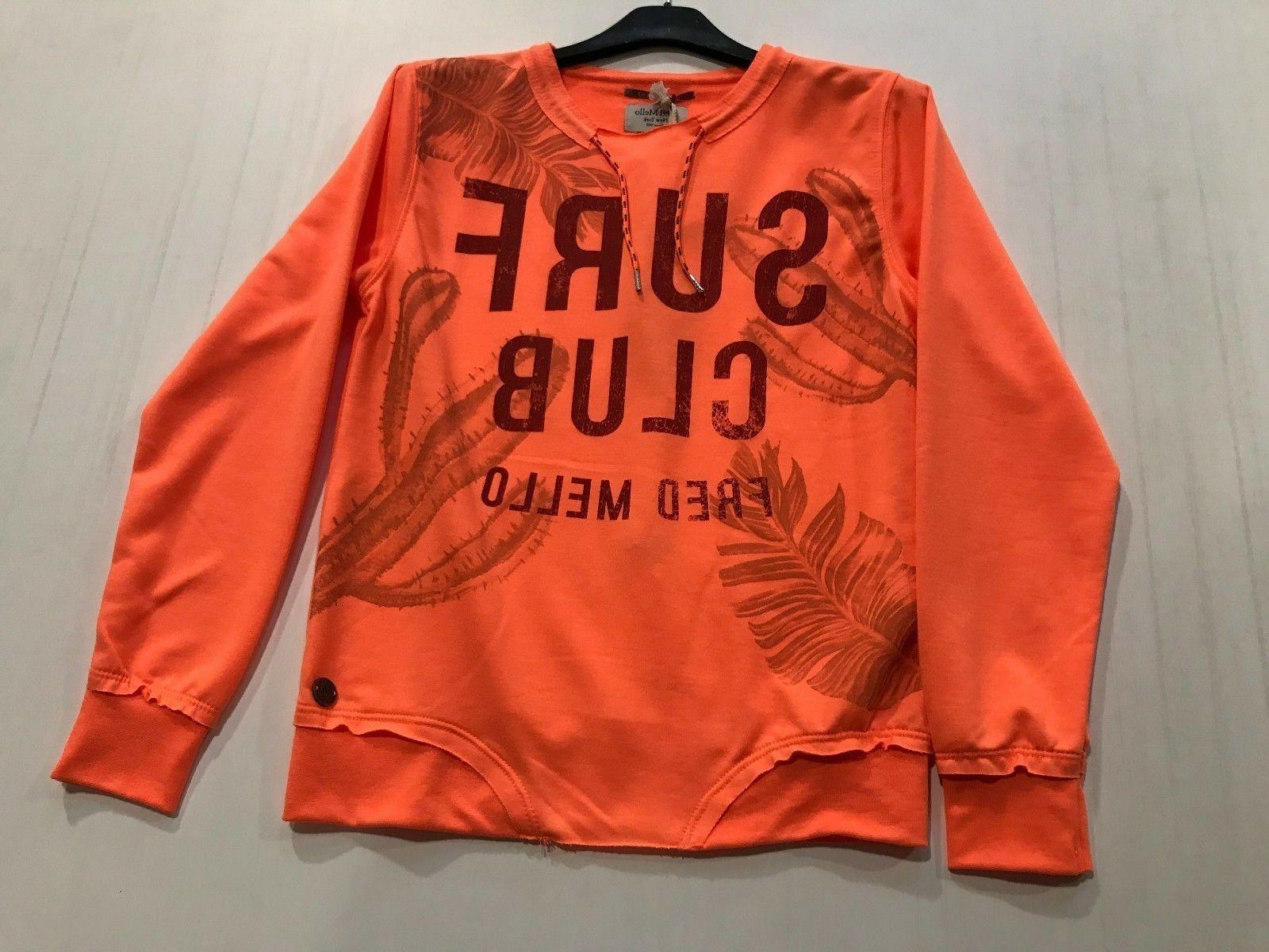 maglia felpa bambino arancione fluo con stampa