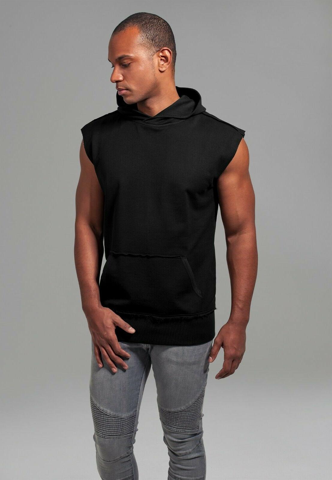 maglia felpa uomo con cappuccio senza maniche