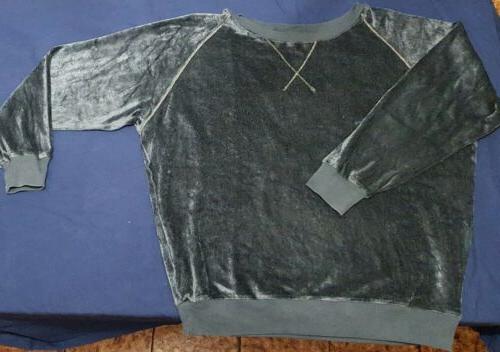 maglia felpa velluto grigio ottanio