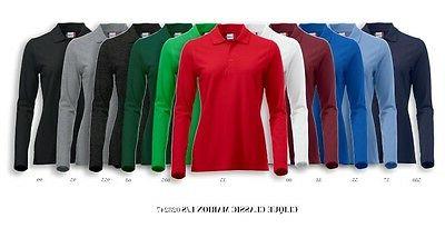 maglia polo donna ragazza cotone manica lunga