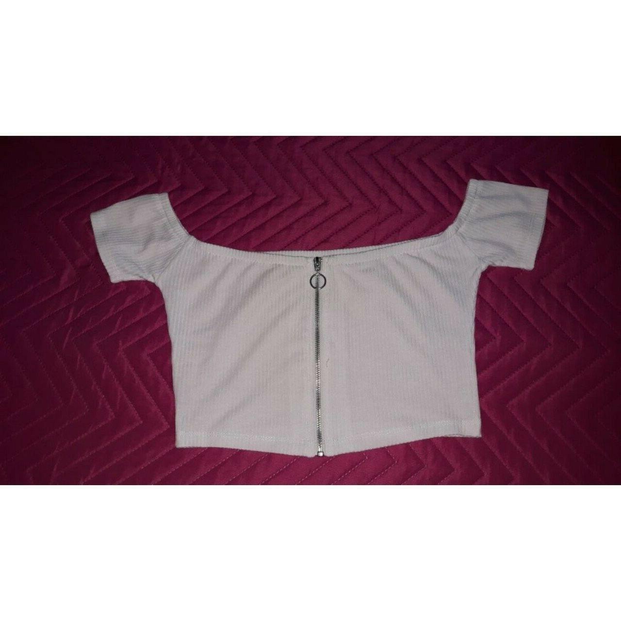 maglietta crop da donna con zip e