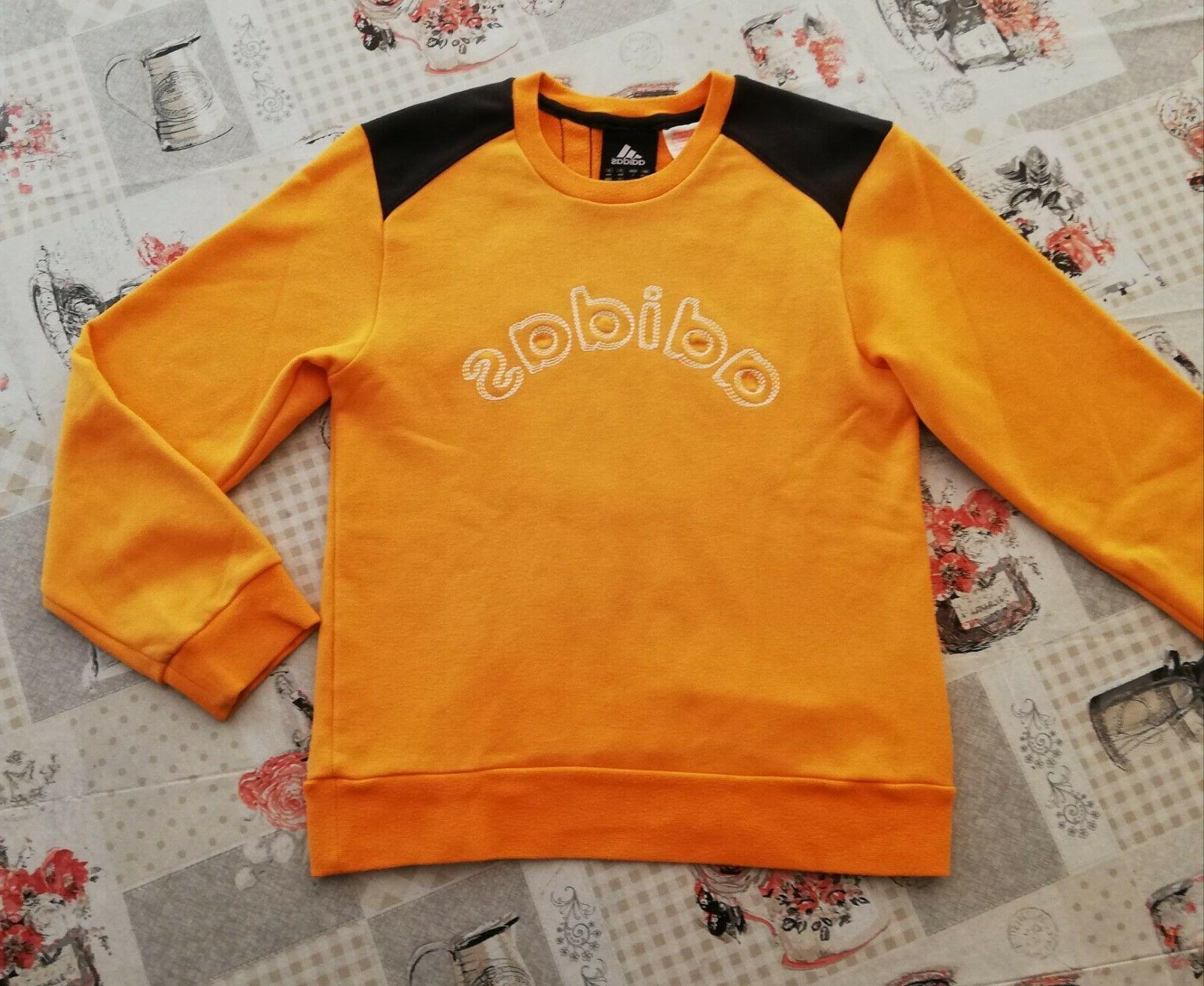 maglione felpa arancione con bande e dettagli