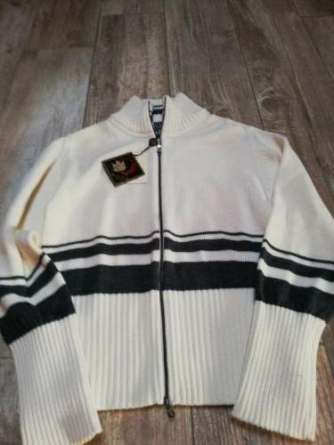 maglione giacca con zip taglia 48 bianco