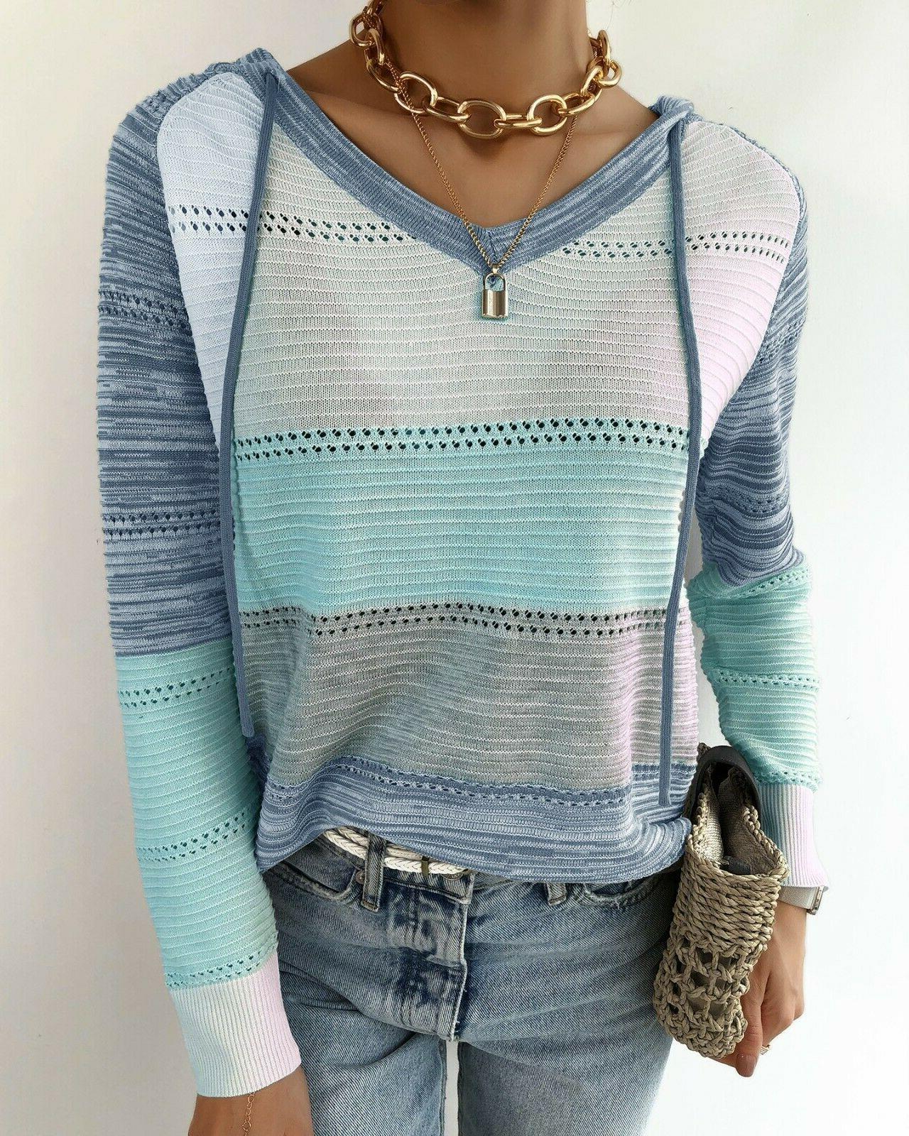 maglione maglia cardigan donna felpa azzurro bianco