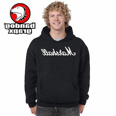 marshall felpa nera cappuccio rock punk heavy