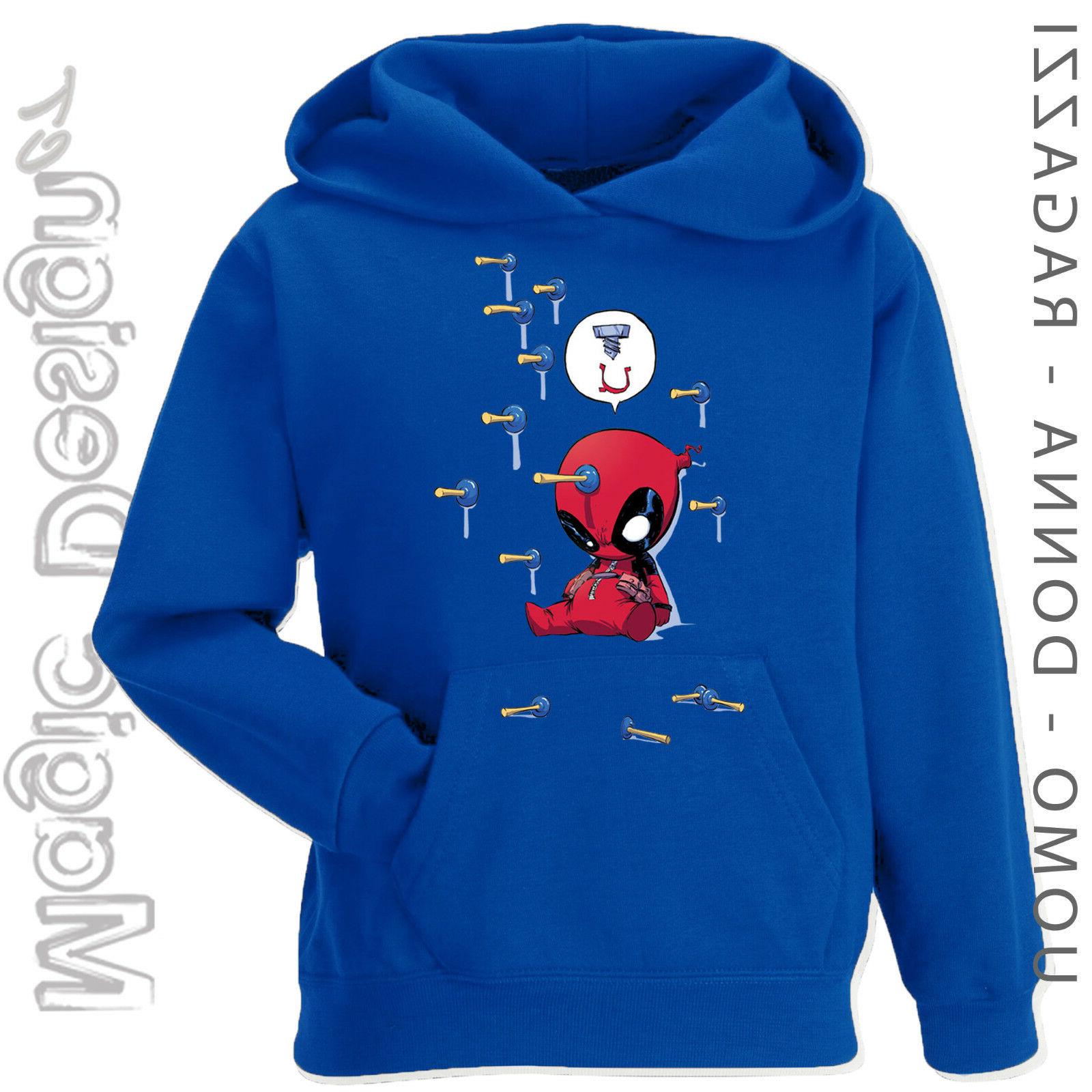 marvel felpa deadpool baby frecce men s