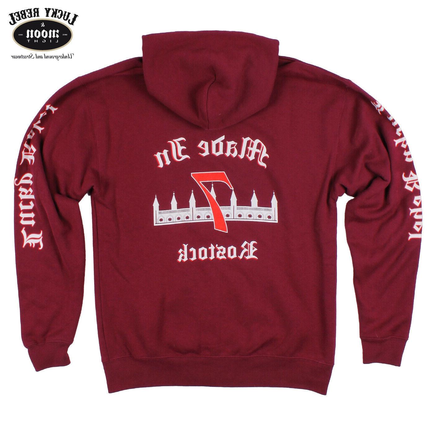 mens felpa con zip e cappuccio fatto