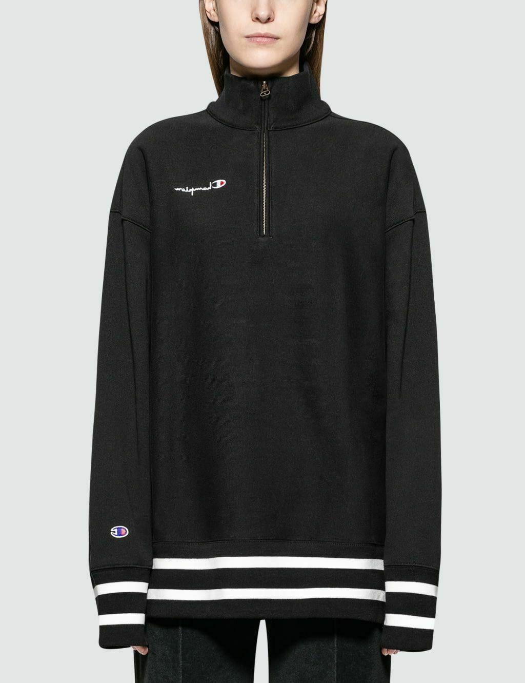 mezza con zip reverse tessere righe felpa