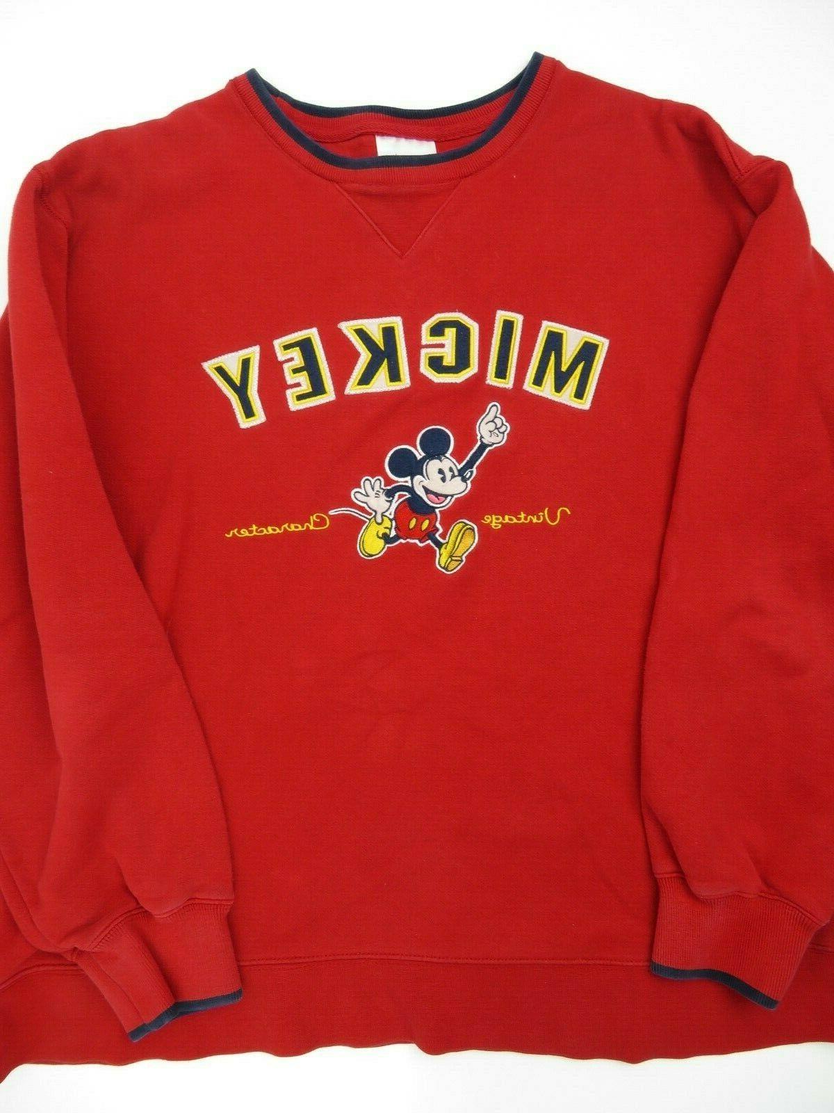 mickey mouse vintage personaggio rosso felpa uomo