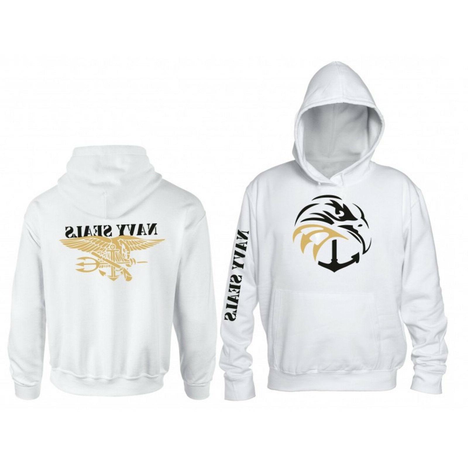 navy seals felpa cappuccio logo oro stampa