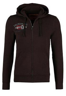 noy8azw86 felpa zip lunga cappuccio marrone mod