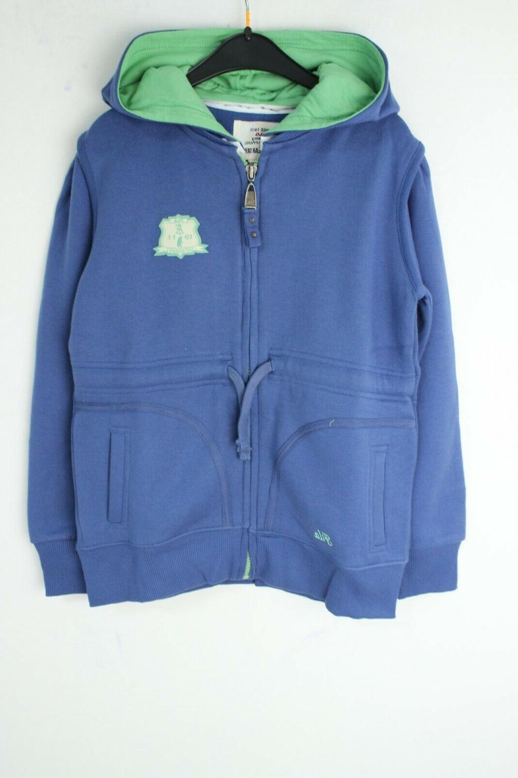 nuovo con etichetta blu navy zip cappuccio
