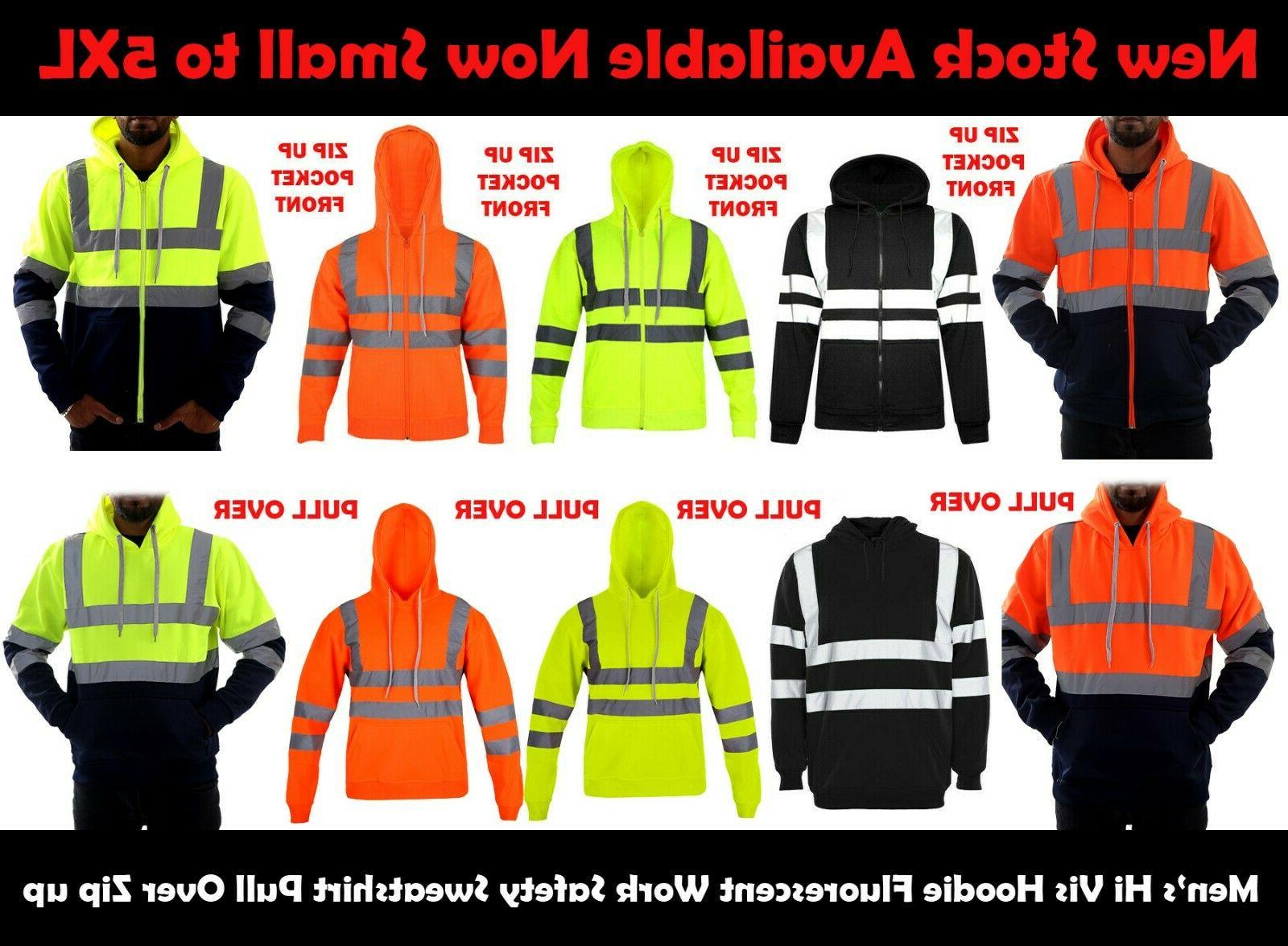 nuovo da uomo hi vis felpa fluorescente