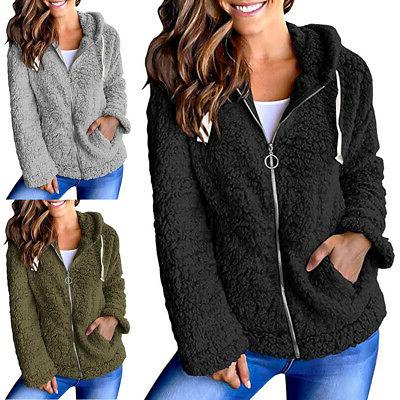 nuovo zip pile felpe donna orsacchiotto soffice