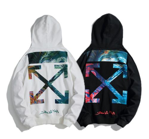 off white cotone felpa da uomo con