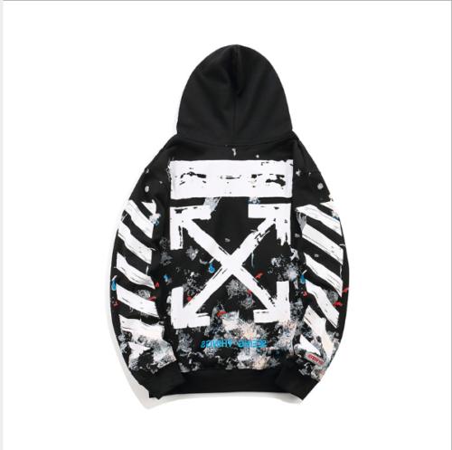 off white felpa con cappuccio da uomo