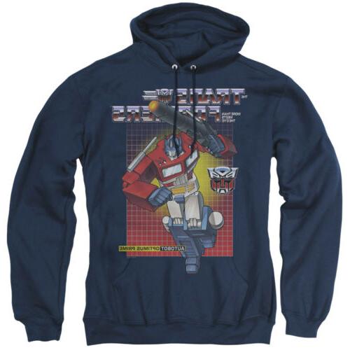 optimus prime adulto pullover con cappuccio