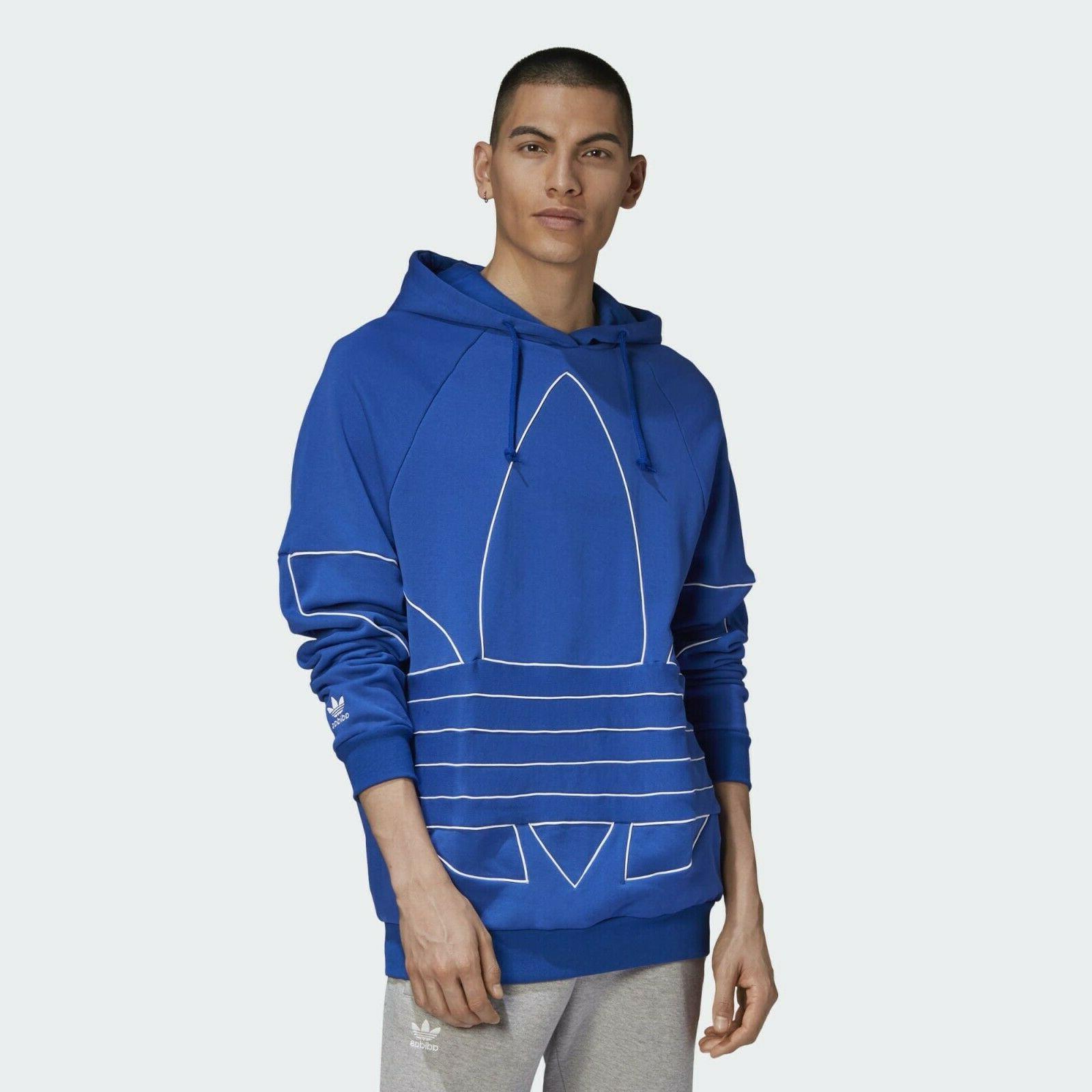 originali grande trifoglio contorno felpa uomo blu