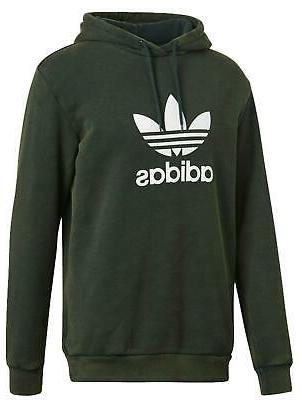 originals trefoil felpa verde cotone felpato uomo