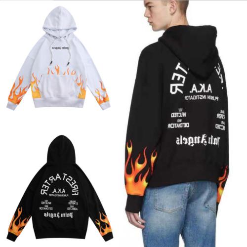 palm angel hoodies lettere fiamma felpa con