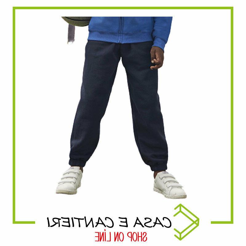 pantalone tuta felpato blu bambino