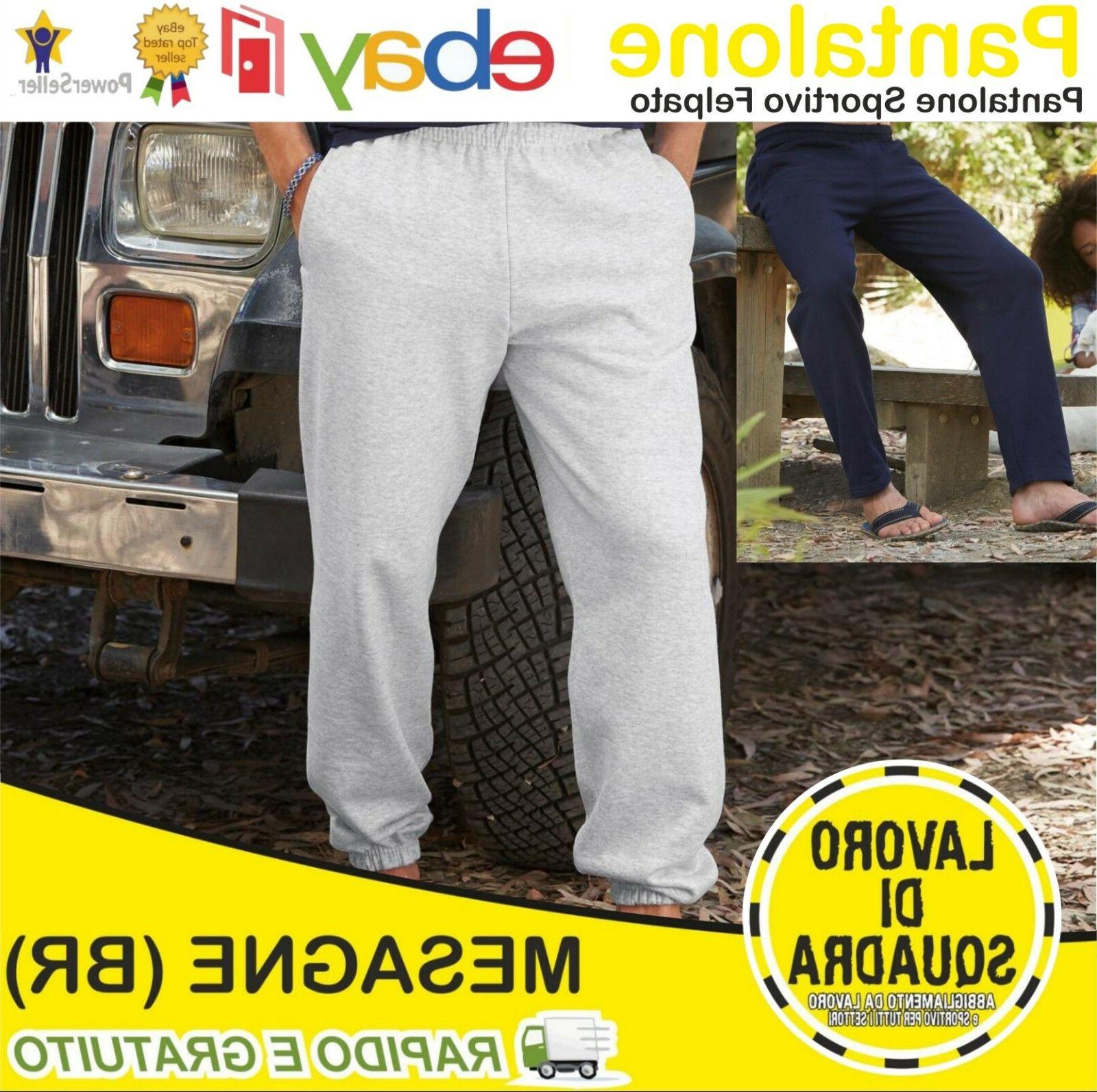 pantalone tuta felpato cotone uomo con fondo
