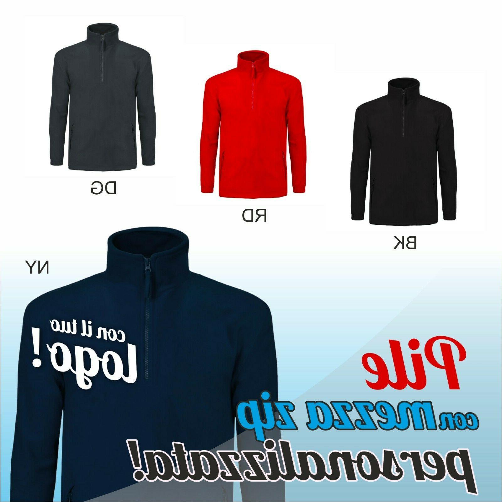pile mezza zip con stampa personalizzata del