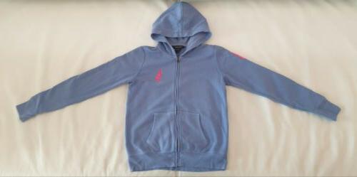 polo felpa con cappuccio azzurra ragazza taglia