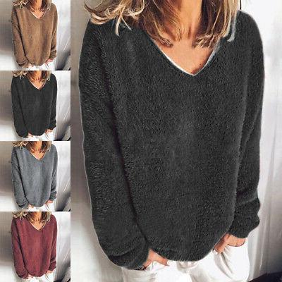 pullover donna maglione manica lunga misto cotone