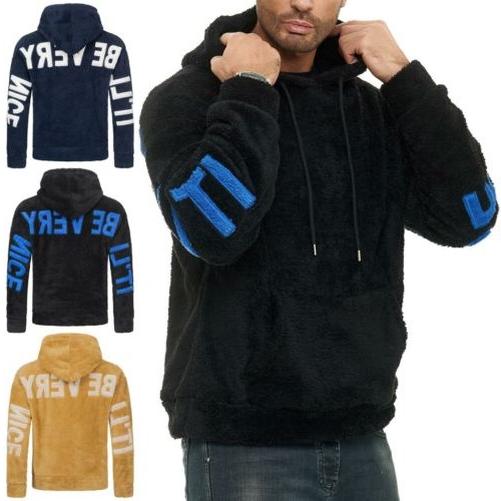 pullover uomo pelliccia teddy con cappuccio peluche