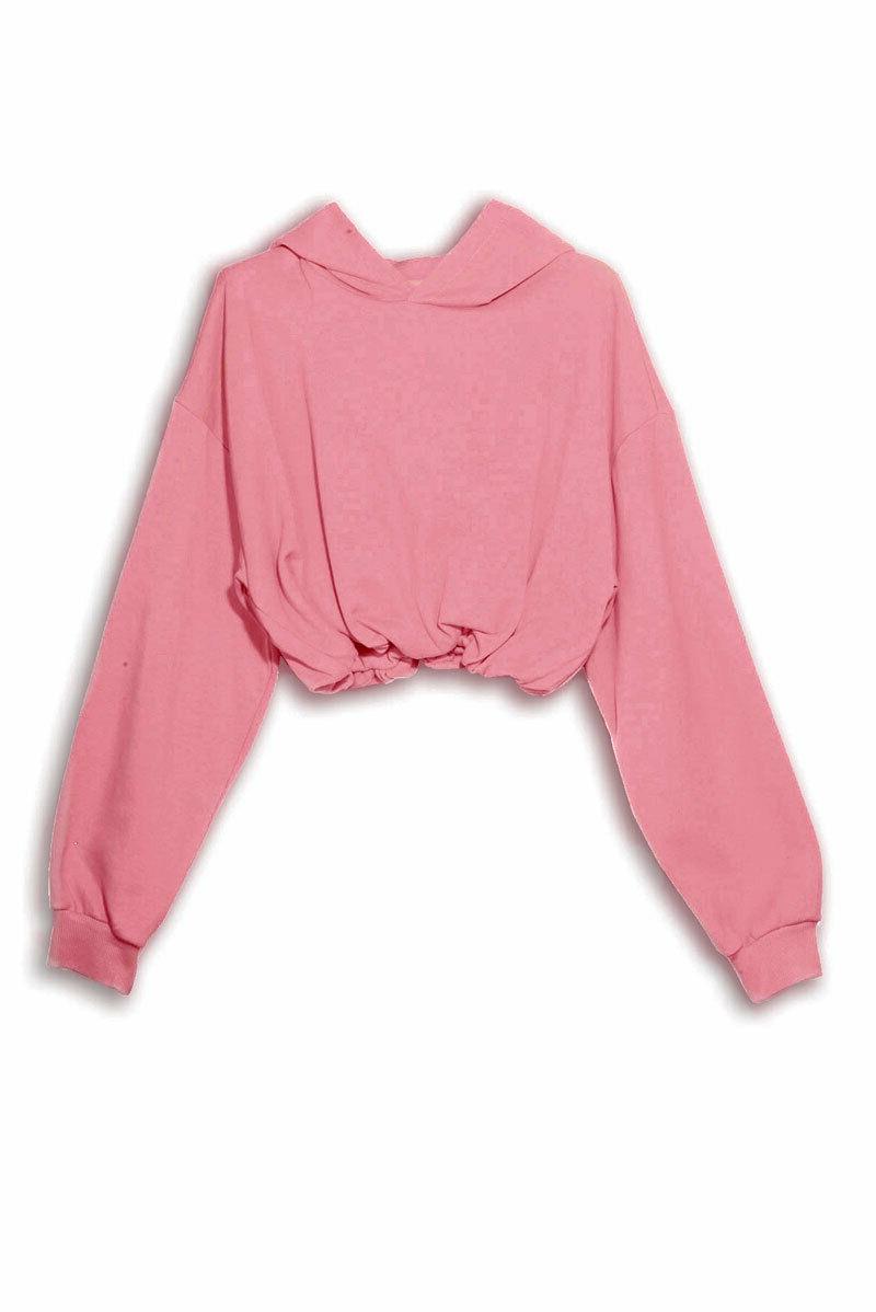 ragazza donna felpa corta fuxia 2768 taglia